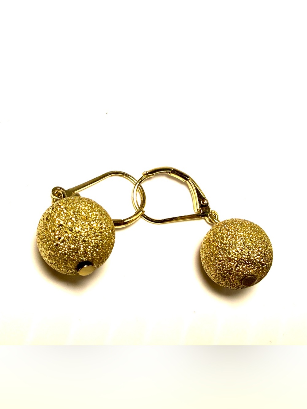 Gold Glitter Ball Dangle Earrings